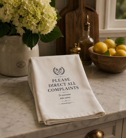PLEASE DIRECT ALL COMPLAINTS TO SOMEONE WHO CARES HAND TOWEL